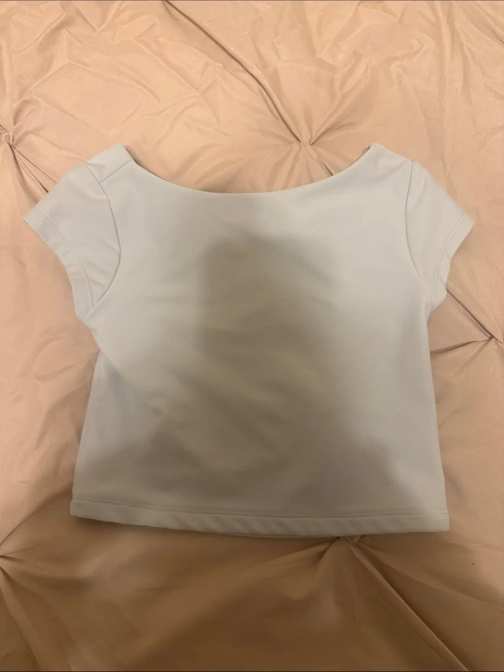 Old Navy Baby Blue Boatneck Crop Tee